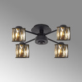 Swindlehirs 4 Light G9 Semi Flush Sand Black / Smoked Crystal Shade