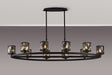 Swindlehirs 10 Light Oval G9 Telescopic Light Sand Black / Smoked Crystal Shade