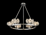 Byrne Polished Chrome 6 Light Round G9 Telescopic Light Polished Chrome & Crystal Shade