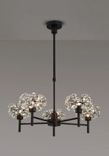 Byrne 5 x G9 Telescopic Light With Satin Black/Crystal Shade