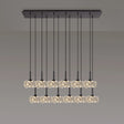 Byrne 12 x G9 2m Linear Pendant With Satin Black/Crystal Shade