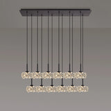 Byrne 12 x G9 2m Linear Pendant With Satin Black/Crystal Shade