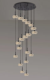 Byrne 19 x G9 3.5m Round Multiple Pendant With Satin Black/Crystal Shade