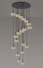 Byrne 19 x G9 3.5m Round Multiple Pendant With Satin Black/Crystal Shade