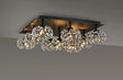 Byrne Satin Black Square 9 x G9 Flush Light Black/Clear Crystal Shade