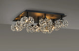 Byrne Satin Black Square 9 x G9 Flush Light Black/Clear Crystal Shade