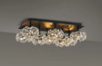 Byrne Satin Black Rectangle 8 x G9 Flush Light Black/Clear Crystal Shade