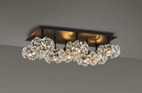 Byrne Satin Black Rectangle 8 x G9 Flush Light Black/Clear Crystal Shade