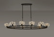 Byrne Satin Black 10 Light Oval G9 Telescopic Light Satin Black & Crystal Shade