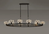 Byrne Satin Black 10 Light Oval G9 Telescopic Light Satin Black & Crystal Shade