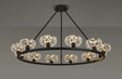 Byrne Satin Black 12 Light Round G9 Telescopic Light Satin Black & Crystal Shade