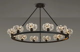 Byrne Satin Black 12 Light Round G9 Telescopic Light Satin Black & Crystal Shade