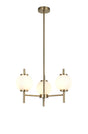 Halom 55cm Multi Height Pendant, 3 x G9, Antique Brass/Opal Glass
