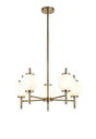 Halom 65cm Multi Height Pendant, 5 x G9, Antique Brass/Opal Glass