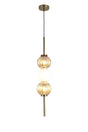 Halom 15cm Pendant, 3 x G9, Antique Brass/Amber/Opal Glass