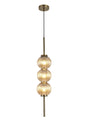 Halom 15cm Pendant, 3 x G9, Antique Brass/Amber Glass