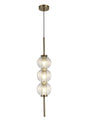 Halom 15cm Pendant, 3 x G9, Antique Brass/Clear Glass