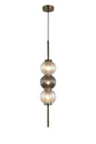 Halom 15cm Pendant, 3 x G9, Antique Brass/Light Iridescent/Smoke Glass