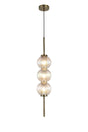 Halom 15cm Pendant, 3 x G9, Antique Brass/Light Iridescent Glass