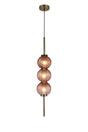 Halom 15cm Pendant, 3 x G9, Antique Brass/Blush Pink Glass