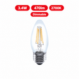 Integral LED Omni Filament Candle E27 Dimmable Bulb 3.4W 470lm 2700K Warm White – ILCANDE27DC042