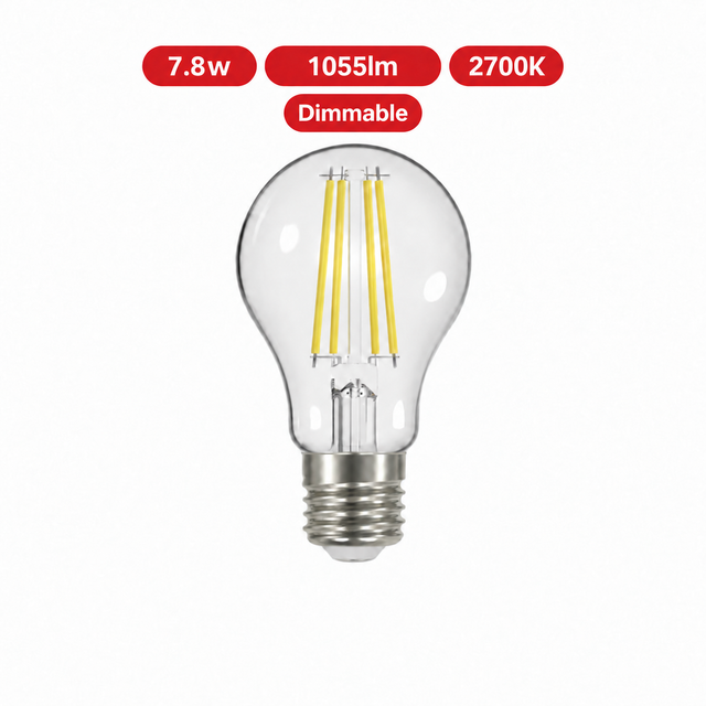 Integral LED Omni Filament GLS E27 Dimmable Bulb 7.8W 1055lm 2700K Warm White – ILGLSE27DC124