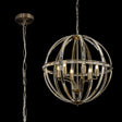 Ellison Large Round Pendant, 6 x E27, Antique Brass