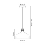 Brown Medium Pendant, 1 x E27, Sand White/Satin Nickel/White