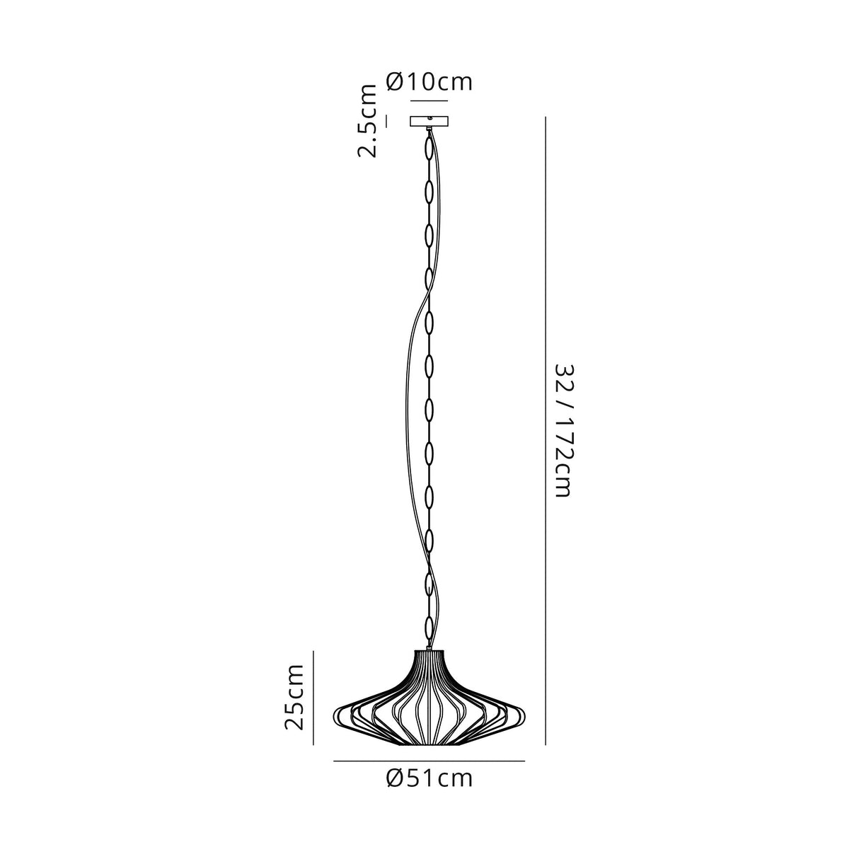 Kay Pendant, 1 x E27, Matt Black