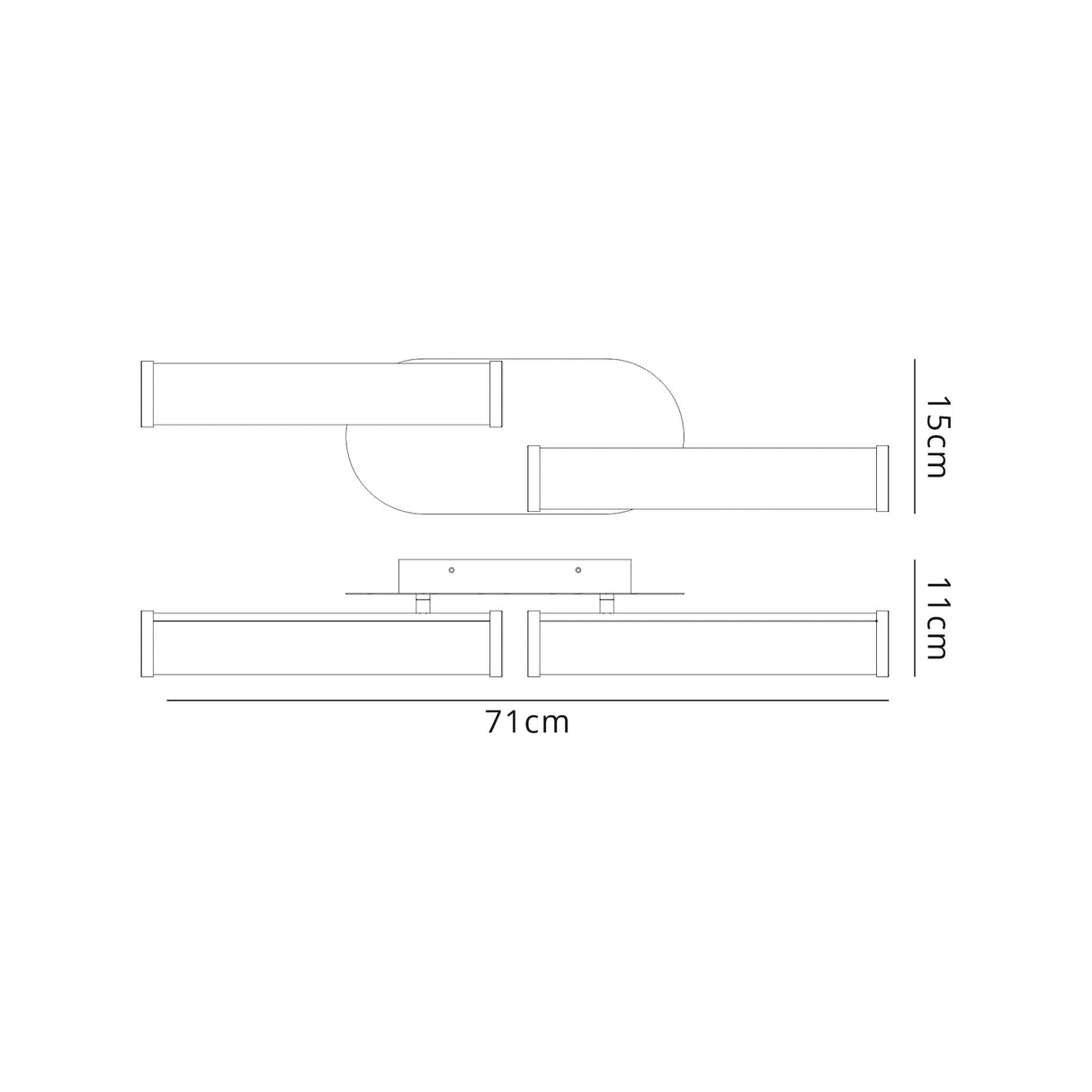 Wallace Ceiling Lamp, 2 x 9W LED, 4000K, 1153lm, IP44, Polished Chrome, 3yrs Warranty