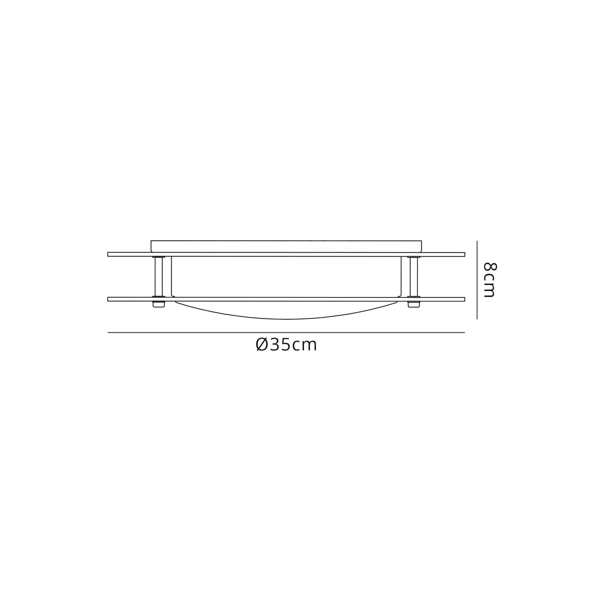 Bowyer Ceiling, 1 x 18W LED, 3000K, 1620lm, IP44, Amber/Mirror, 3yrs Warranty