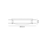 Bowyer Ceiling, 1 x 18W LED, 3000K, 1620lm, IP44, Amber/Mirror, 3yrs Warranty