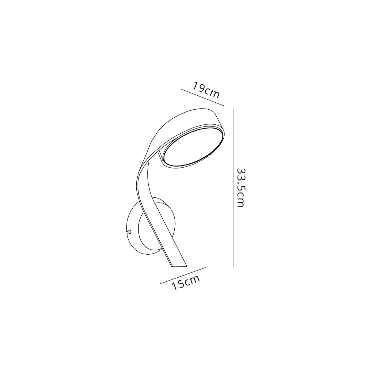Daniel Wall Lamp Left Switched, 1 x 10W LED, 3000K, 800lm, Silver/Polished Chrome, 3yrs Warranty