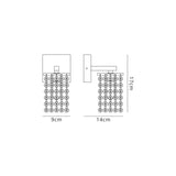 Patterson Wall Lamp, 1 x G9, IP44, Polished Chrome/Crystal