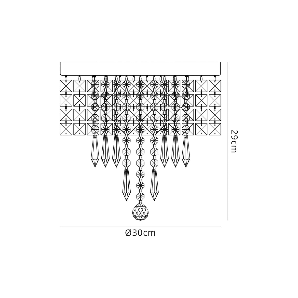 Horswill Ceiling Light, 4 x G9, IP44, Polished Chrome/Crystal