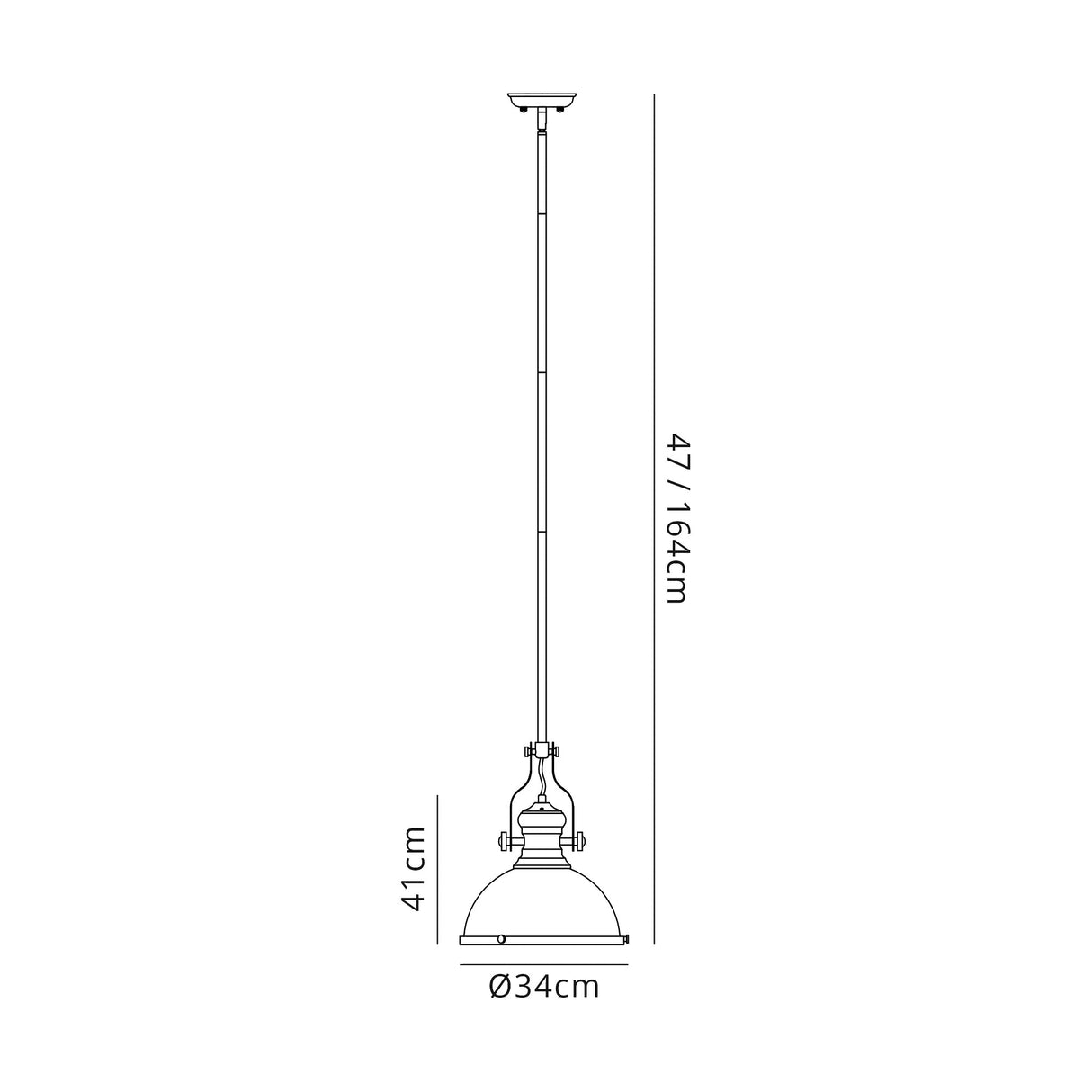 Munro Pendant, 1 x E27, Polished Nickel/Frosted Glass