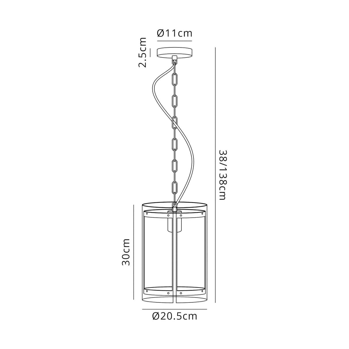 Stuckey Pendant, 1 Light E27, Polished Chrome