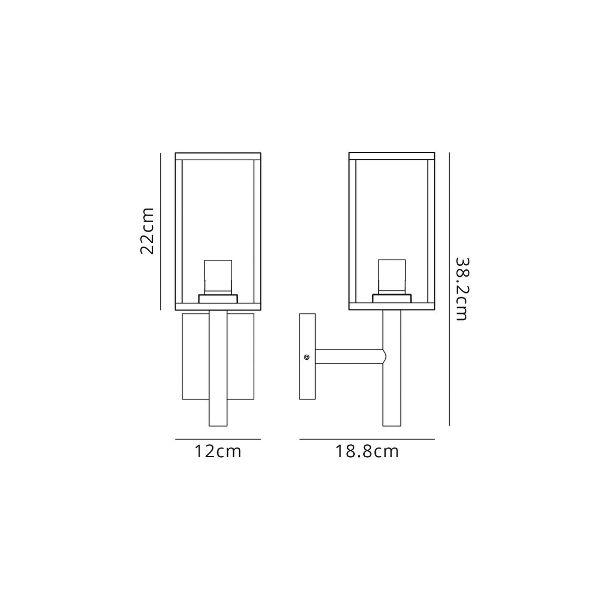 Pickering Upward Wall Lamp, 1 x E27, IP54, Graphite Black, 2yrs Warranty