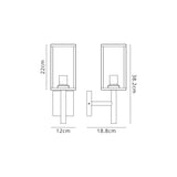 Pickering Upward Wall Lamp, 1 x E27, IP54, Graphite Black, 2yrs Warranty