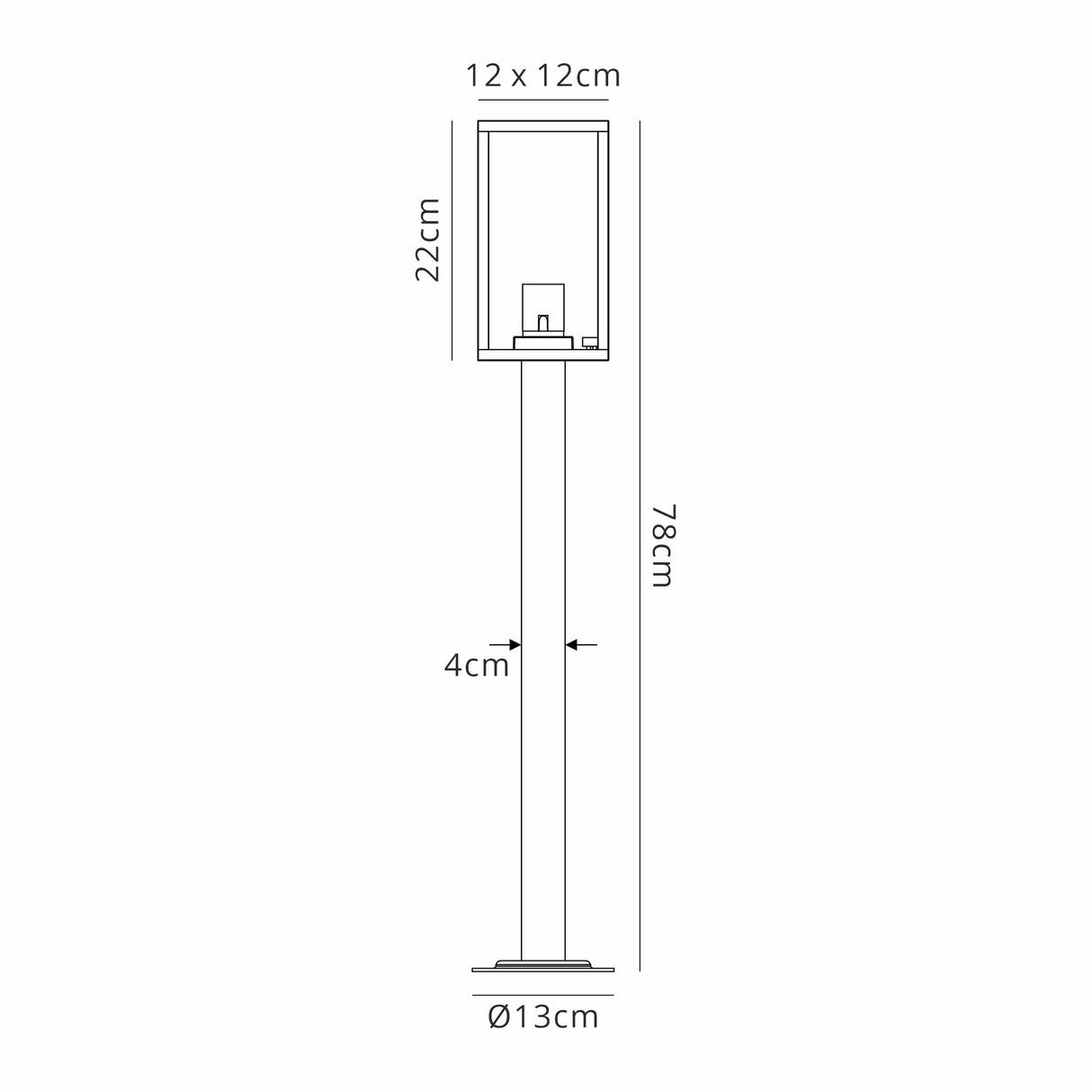 Pickering Tall Post, 1 x E27, IP54, Graphite Black, 2yrs Warranty