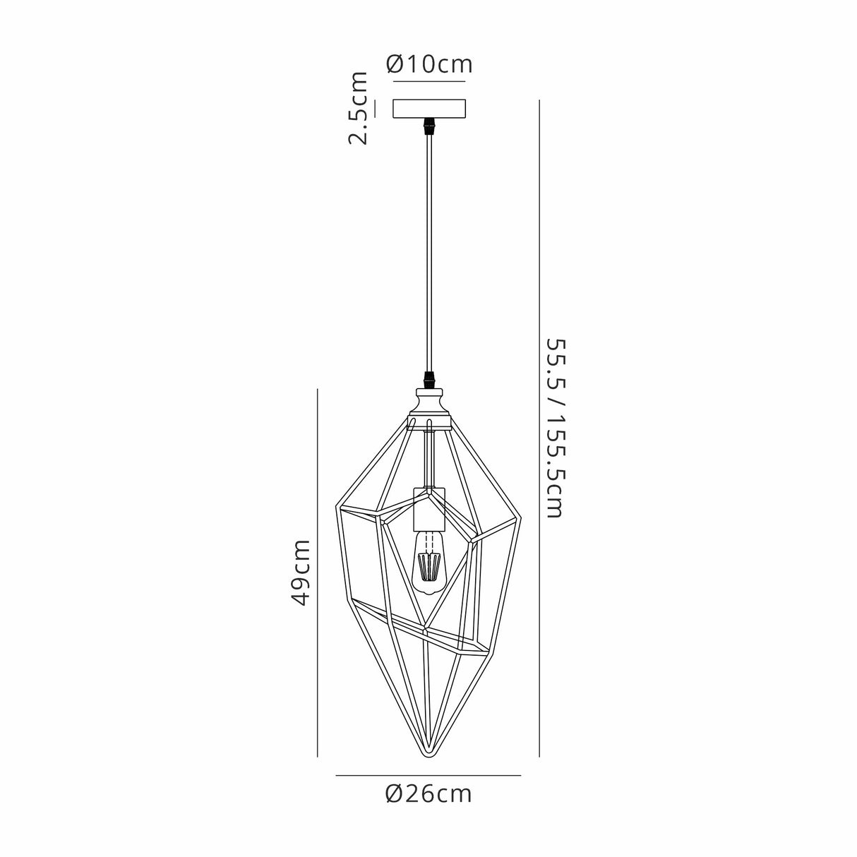 Gaughan Large Pendant, 1 x E27, Antique Brass