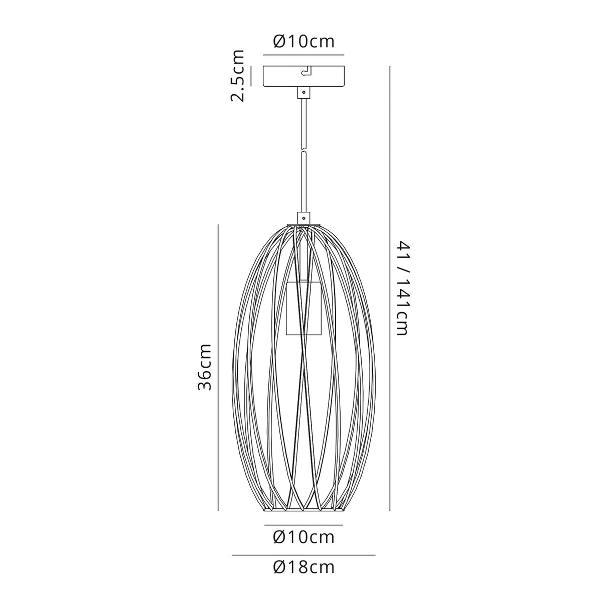 Melville Curved Cylinder Pendant, 1 x E27, Polished Nickel