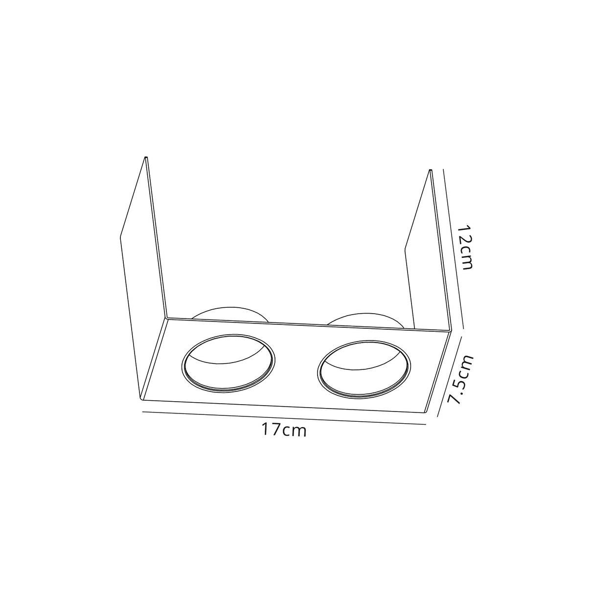 Holloway Non-Electric Cover Suitable For 2 Light HH7143, Matt Black