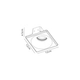 Waldron Square Deep Recessed Spotlight, 1 x GU10, White Paintable Gypsum, Cut Out: L:123mmxW:123mm