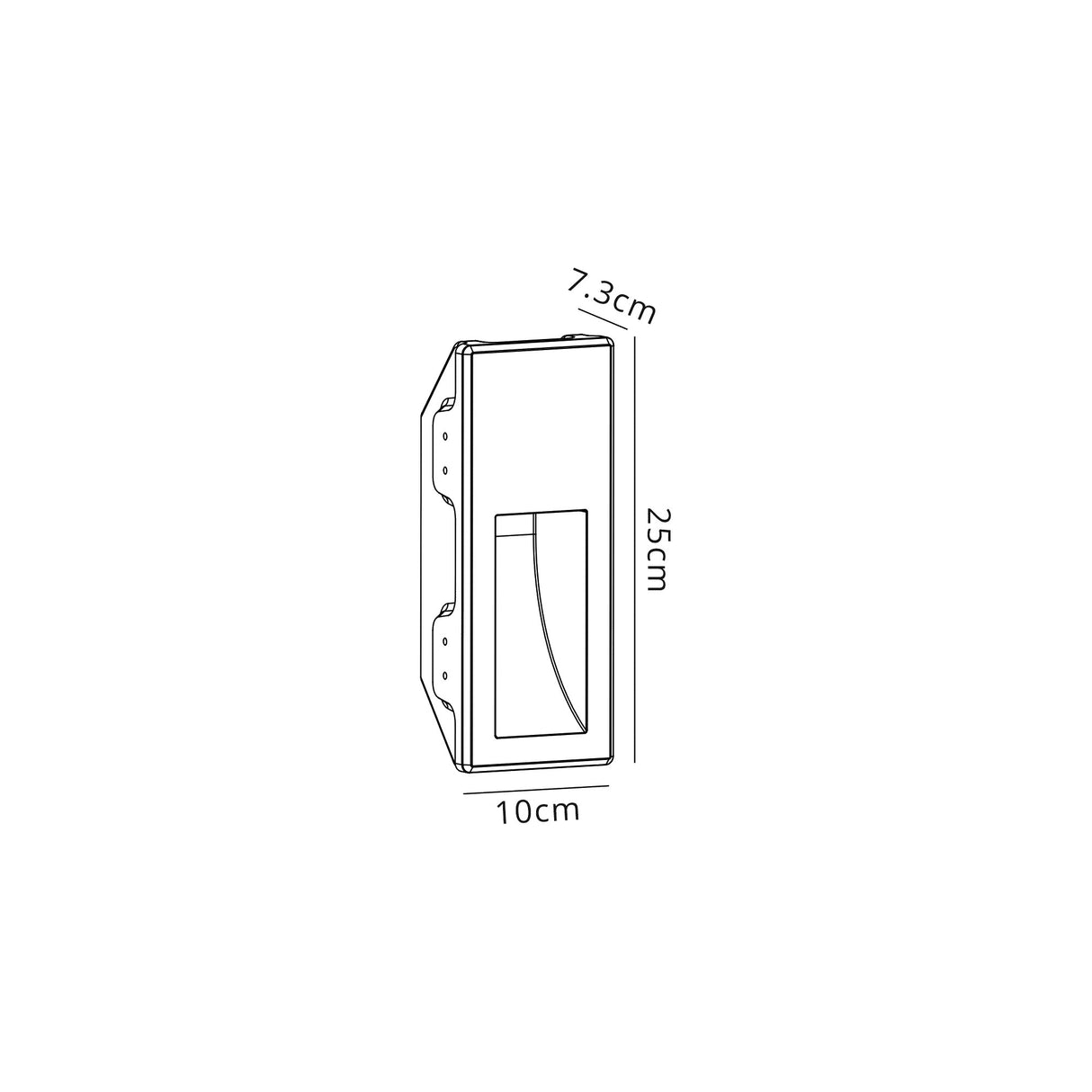 Waldron Small Recessed Wall Lamp, 1 x GU10, White Paintable Gypsum, Cut Out: L:253mmxW:103mm