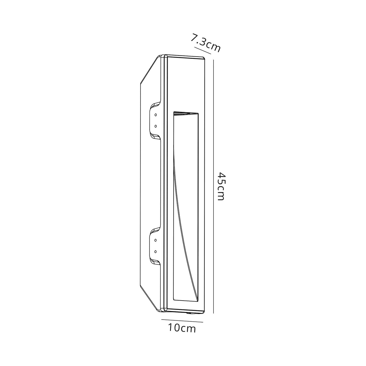 Waldron Large Recessed Wall Lamp, 1 x GU10, White Paintable Gypsum, Cut Out: L:453mmxW:103mm