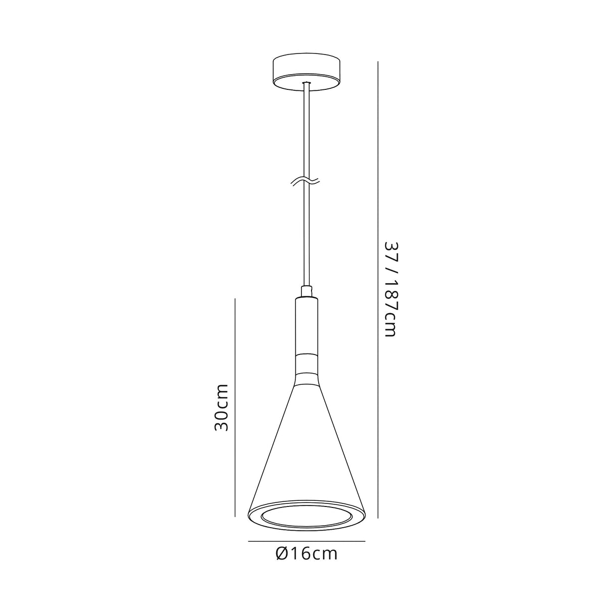 Waldron Pendant, 1 x E27, White Paintable Gypsum