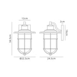 Cox Wall Lamp, 1 x E27, Black/Gold With Seeded Clear Glass, IP54, 2yrs Warranty