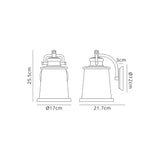 Cooke Wall Lamp, 1 x E27, Black/Gold With Seeded Clear Glass, IP54, 2yrs Warranty