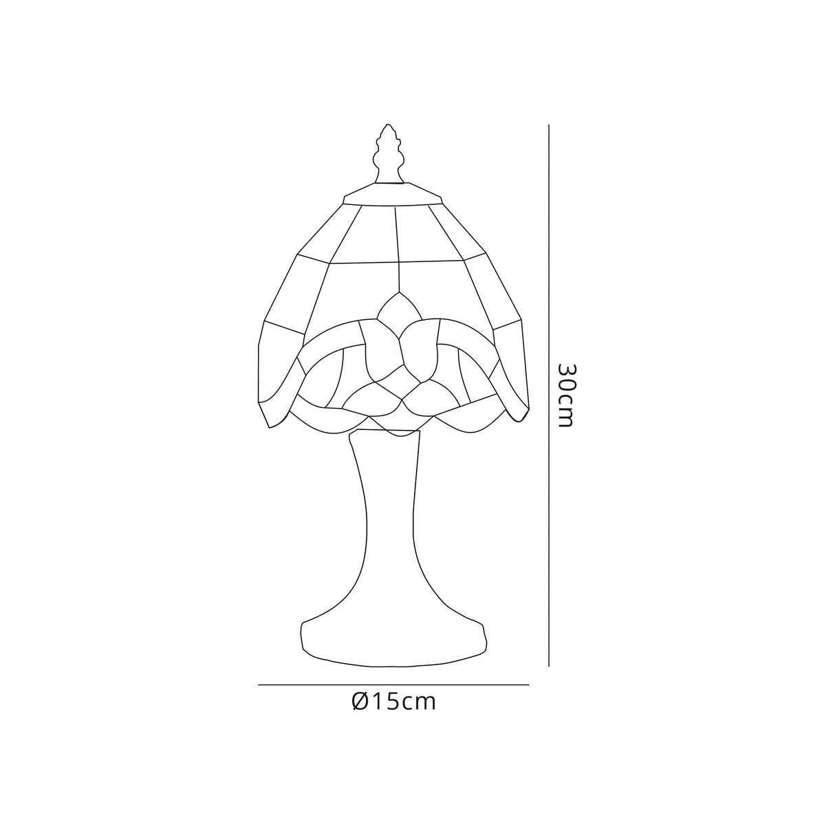 Elliott Tiffany Table Lamp, 1 x E14, Cream/Amber/Clear Crystal Shade